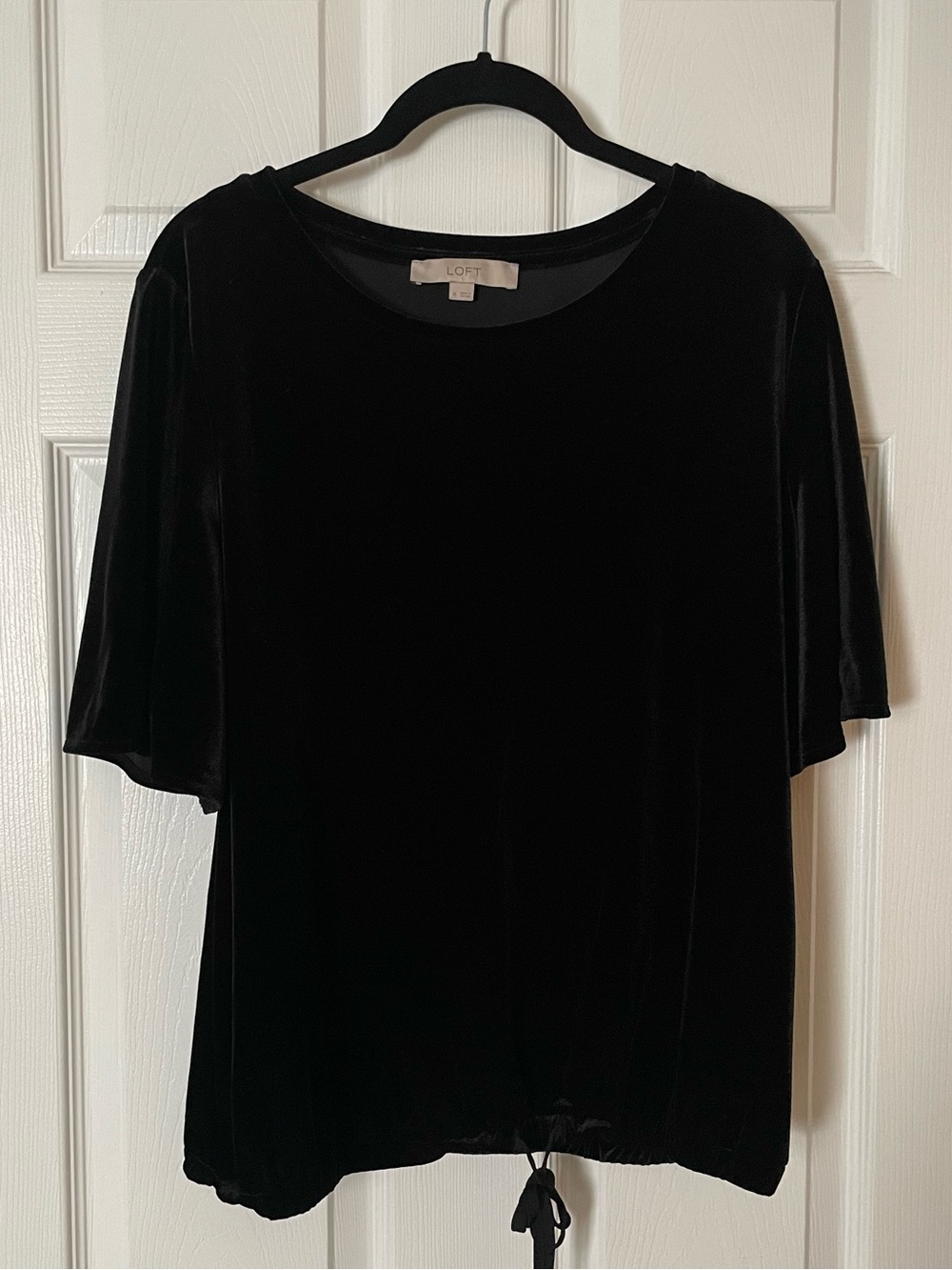 Loft black velvet top